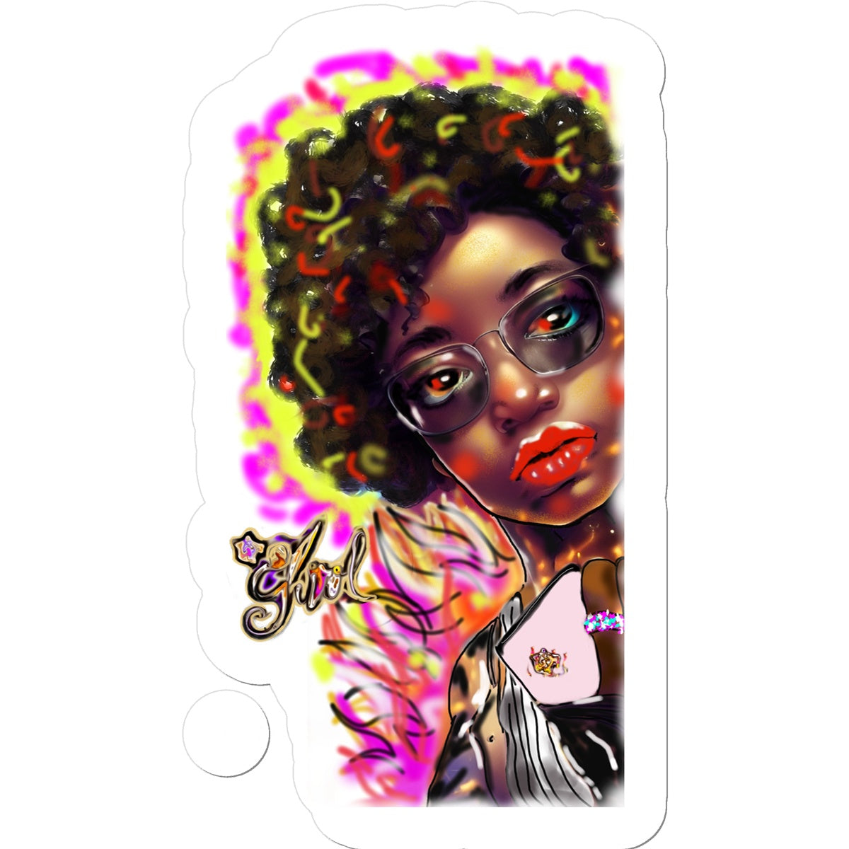 Lit Girl Collection: Girl on Fire Sticker