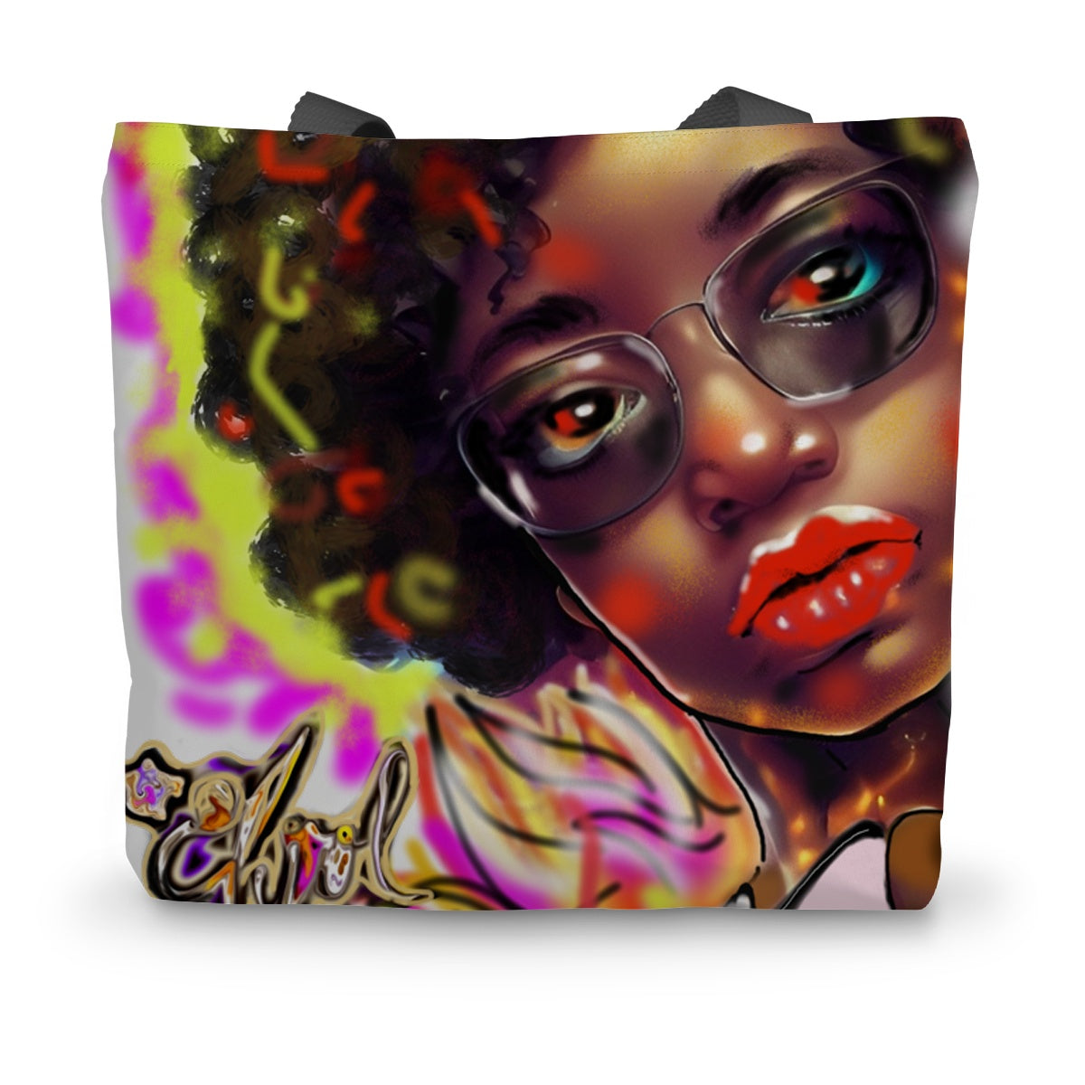 Lit Girl Collection: Girl on Fire Canvas Tote Bag