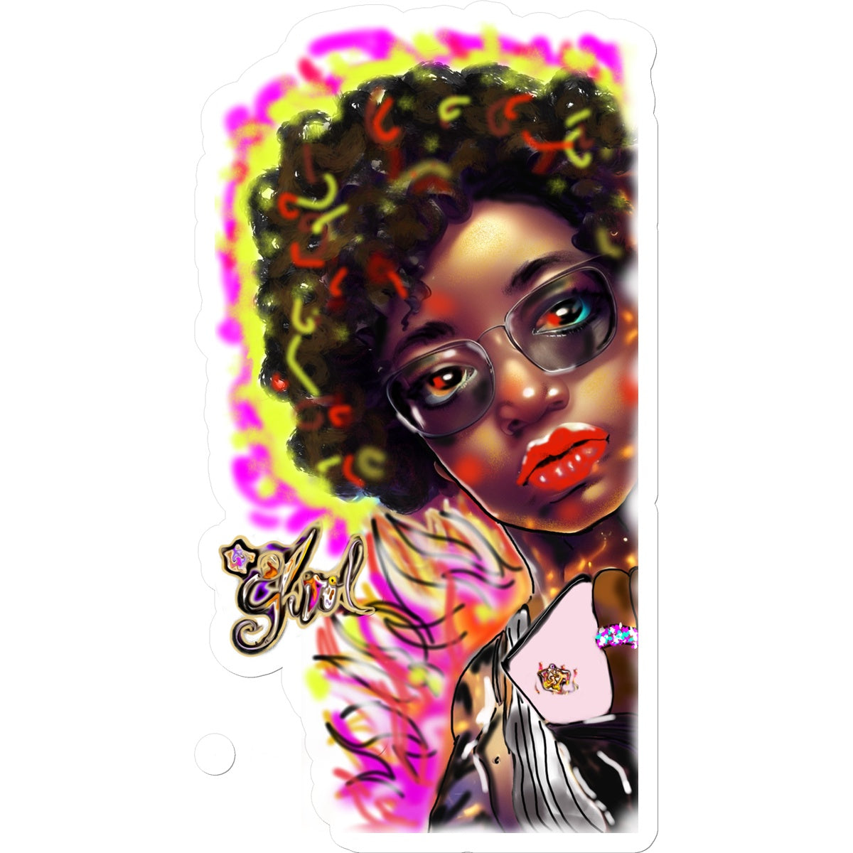 Lit Girl Collection: Girl on Fire Sticker