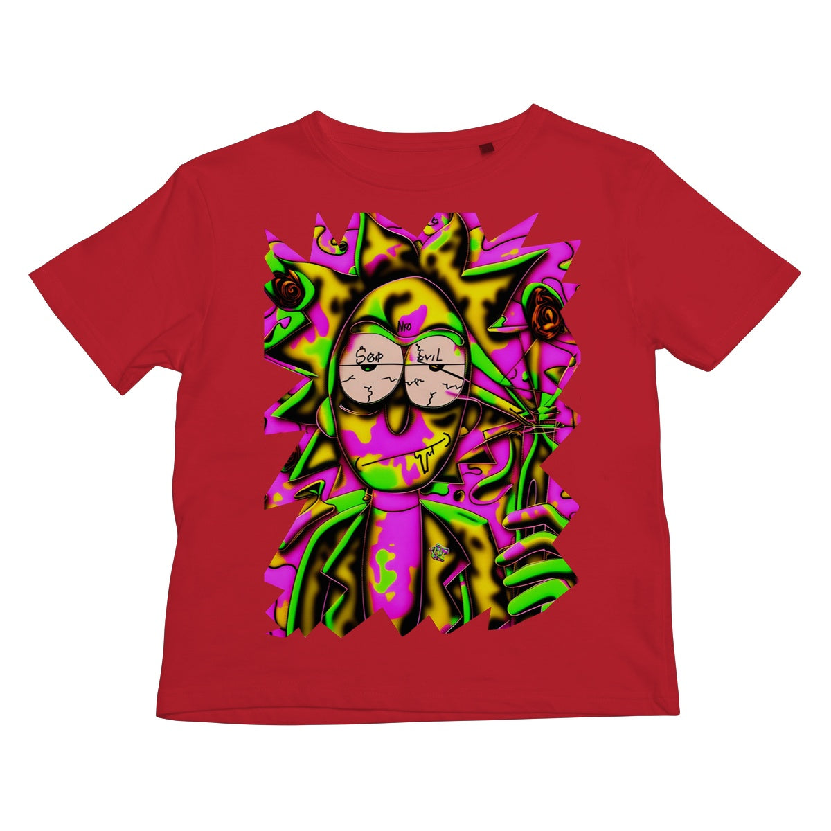 Lit Rick Sanchez See No Evil Collection  Kids T-Shirt