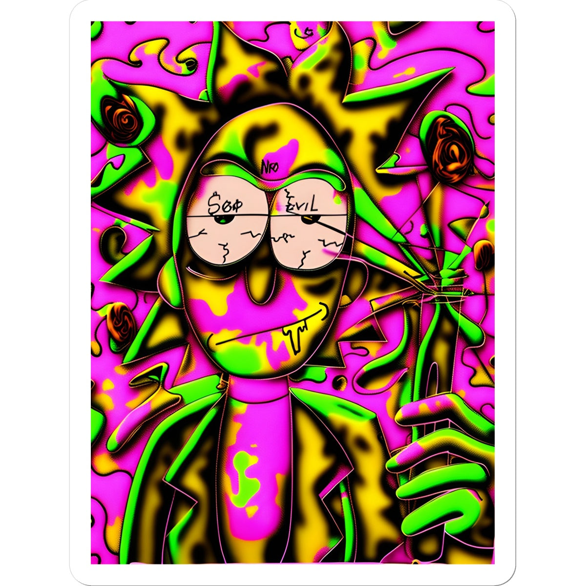 Lit Rick Sanchez See No Evil Collection  Sticker